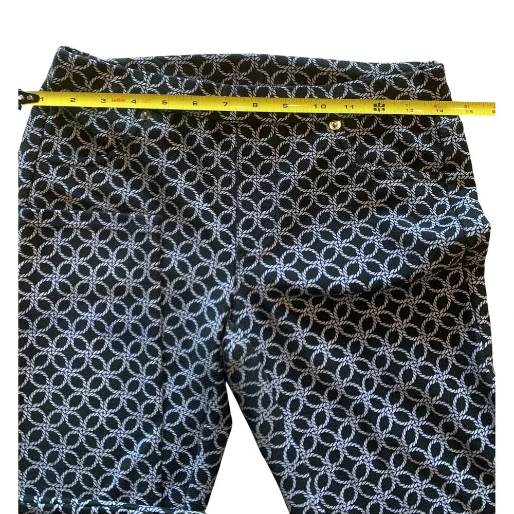 Michael Kors Black White Geometric Print Pants Womens Size XS‎ Pull Pn Skinny